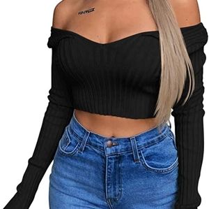 Off shoulder Crop Sweater